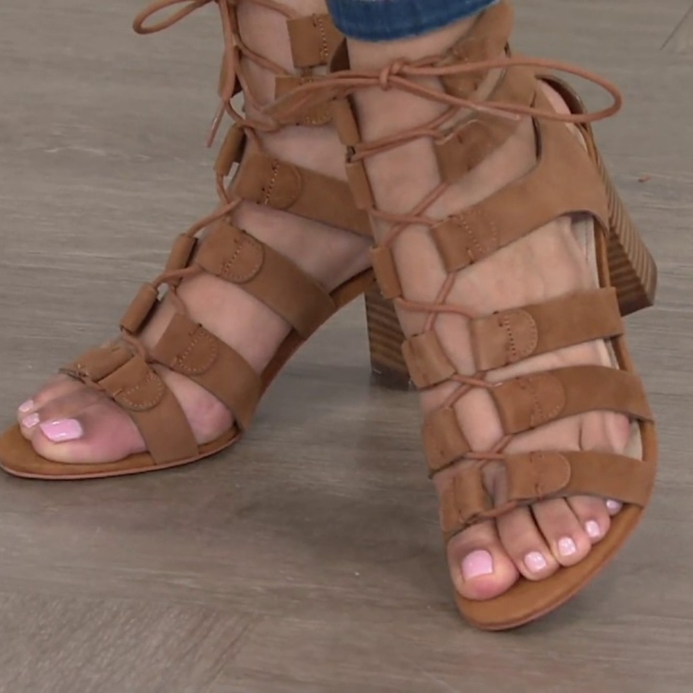 Marc Fisher lace up block sandals